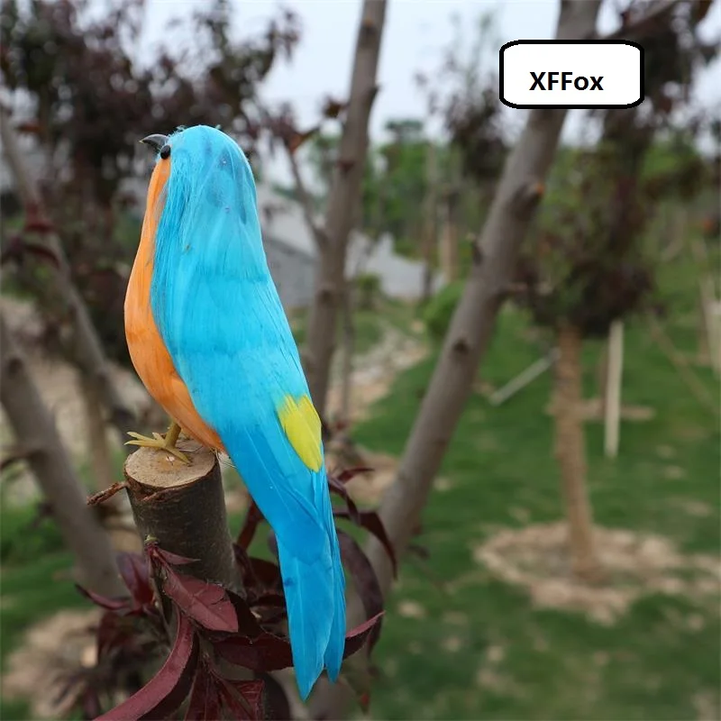 

cute simulation blue&orange bird model foam&furs real life small bird doll gift about 15cm xf1120