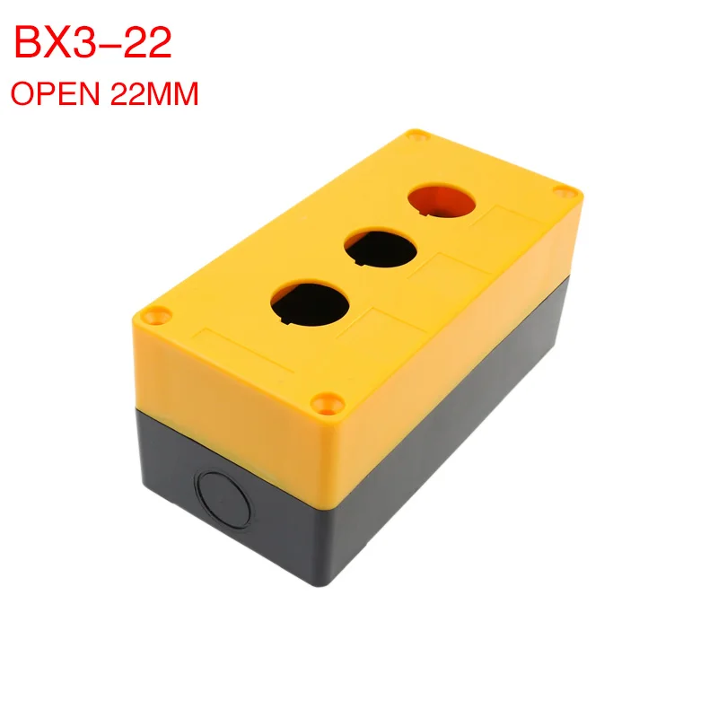 BX3-22 a tre fori box pulsante 3 fori pulsante switch box scatola di controllo 3 buco aperto 22mm.