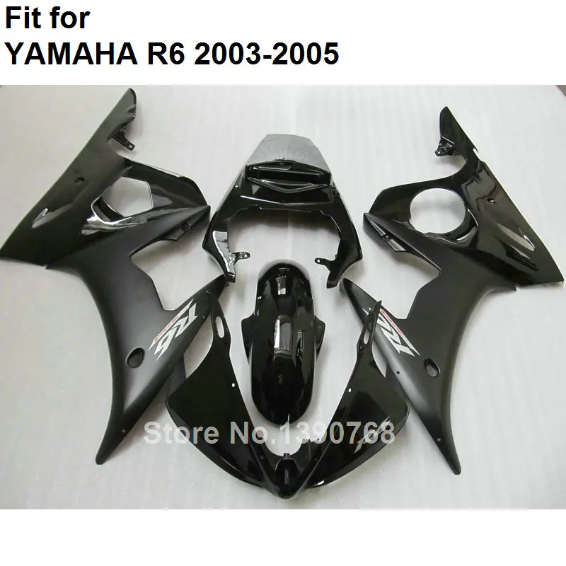 High quality plastic fairings for Yamaha matte black YZF R6 2003 2004 2005 Motorcycle fairing kit YZFR6 03 04 05 BC37