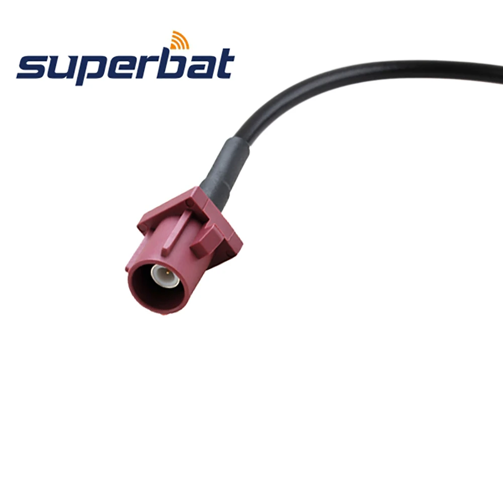 Superbat Fakra "D" Straight Female to Straight Male Pigtail Cable for RG174 10.5m