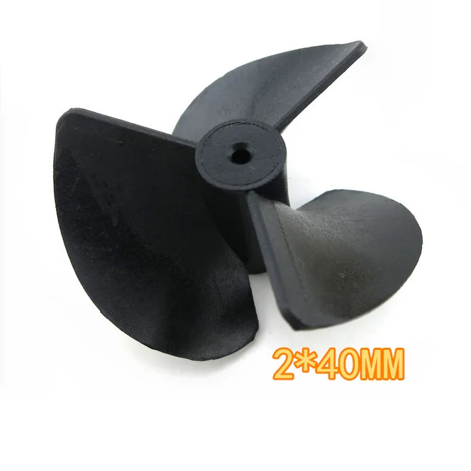 1pcs K394 Three Leaf Propeller Paddle 2mm Hole 40mm Diameter Black Model Marine Propeller DIY Toy Boat Ship Free Shipping