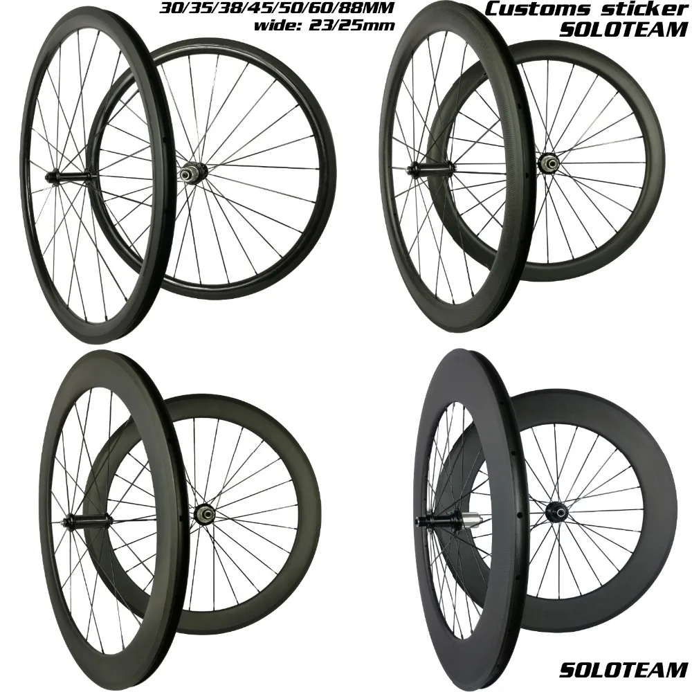 Soloteam R13 30mm 38mm 45mm 50mm 60mm 88mm carbon wheels 700c carbon bicycle wheels soloteam road bike carbon wheelset