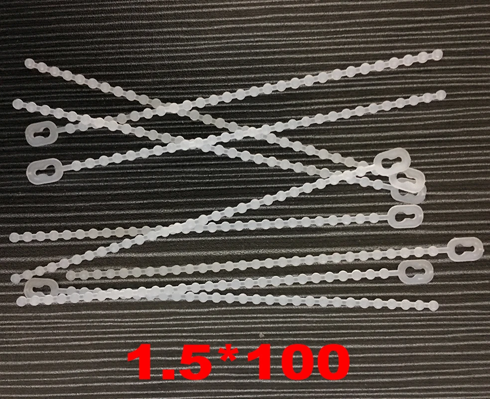 100pcs 1.5x100 1.5*100 White Network Wire Bead Knot Ball Nylon Plastic Reusable Releasable Zip Ties Cable Tie