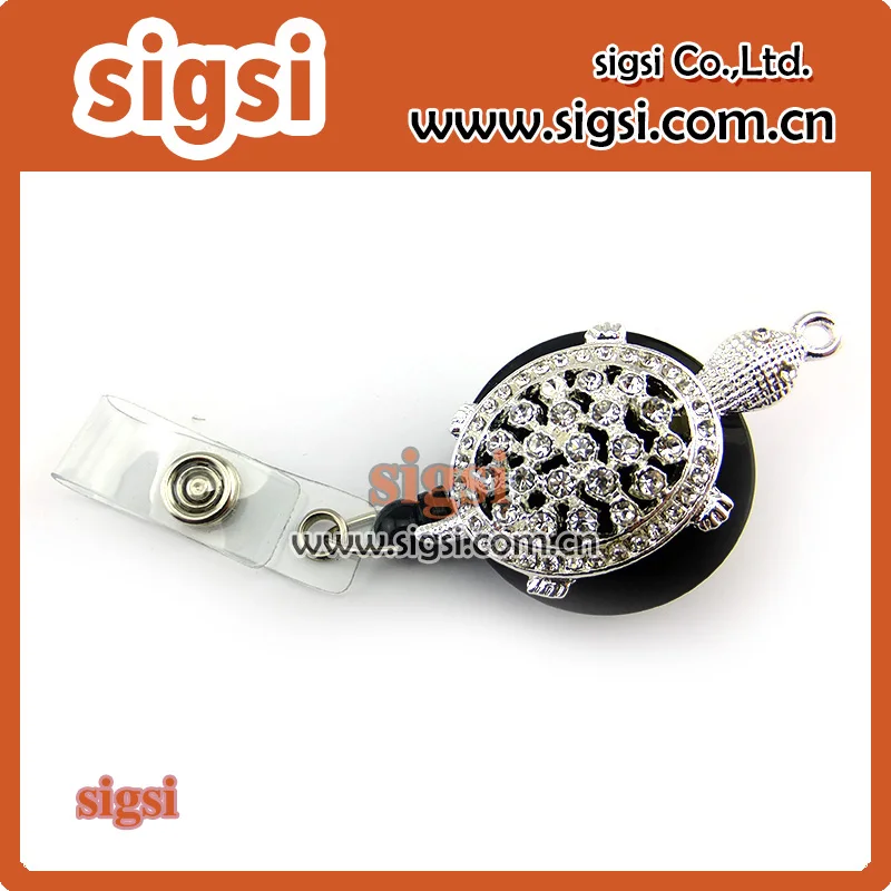 

Wholesale Personalized Crystal Tortoise Rhinestone Retractable Reel ID Badge Holder