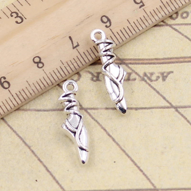 20 sztuk Charms balet buty 23x6x4mm tybetański brąz srebrny kolor wisiorki antyczny tworzenia biżuterii DIY Handmade Craft