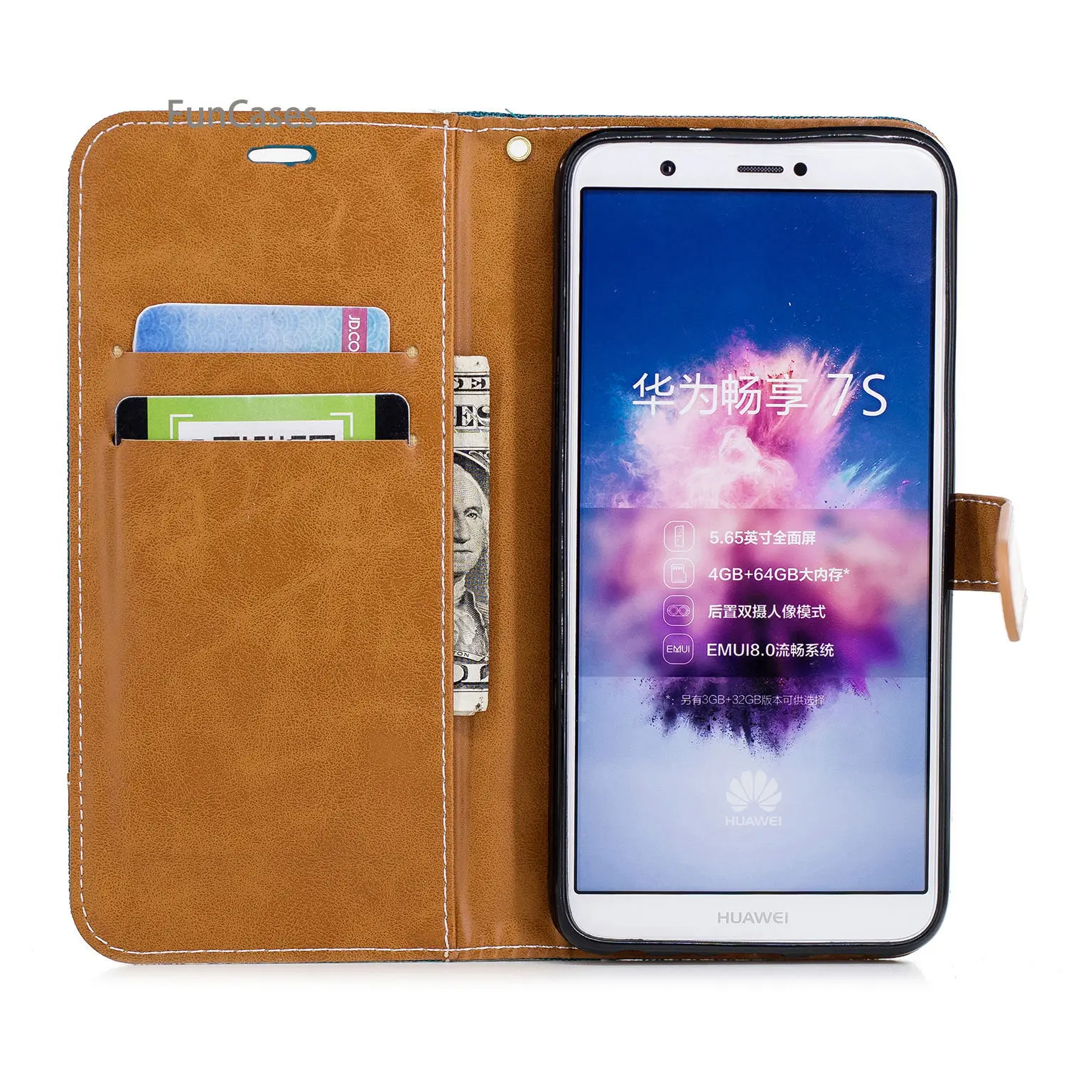 Bunte Flip Telefon Fall sFor Estuche Huawei Genießen 7S Card slot Fall Abdeckung Marmor Telefon Etui Fall Für Huawei ascend P Smart Hone