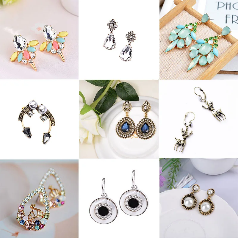 Colorful Crystal Stone Dangle Earrings Imitation Pearl Anti Copper Deer Drop Earrings Characteristic Women Jewelry 2019