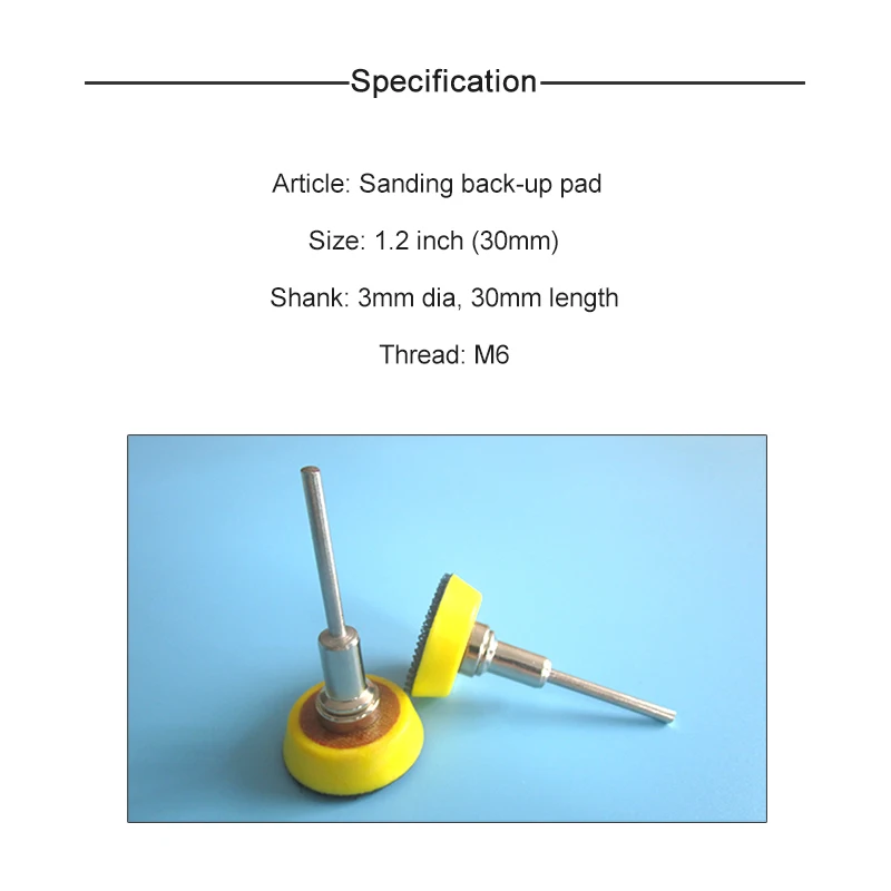 1.2 Inch Pu Backup Pad Pengamplasan Disc Backing Pad Sanding Pad 3 Mm Diameter Batang Alat Abrasif Penggiling Listrik Aksesoris