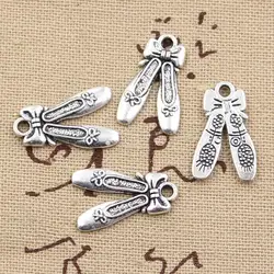 30pcs Charms Ballet Shoes Slippers 20x13mm Antique Bronze Silver Color Plated Pendants Making DIY Handmade Tibetan Jewelry