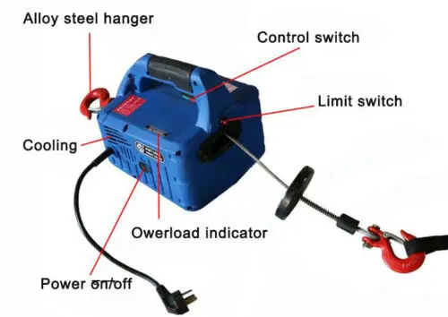500KG X 7.6M Di Động Điện Gia Đình Thắng Dây/Không Dây Điều Khiển 220V