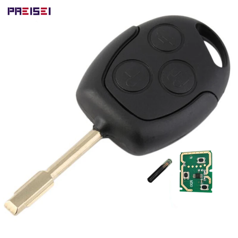 

PREISEI Black 3 Buttons Car Remote Key For Ford Mondeo With 4D60 glass Chip 433MHZ