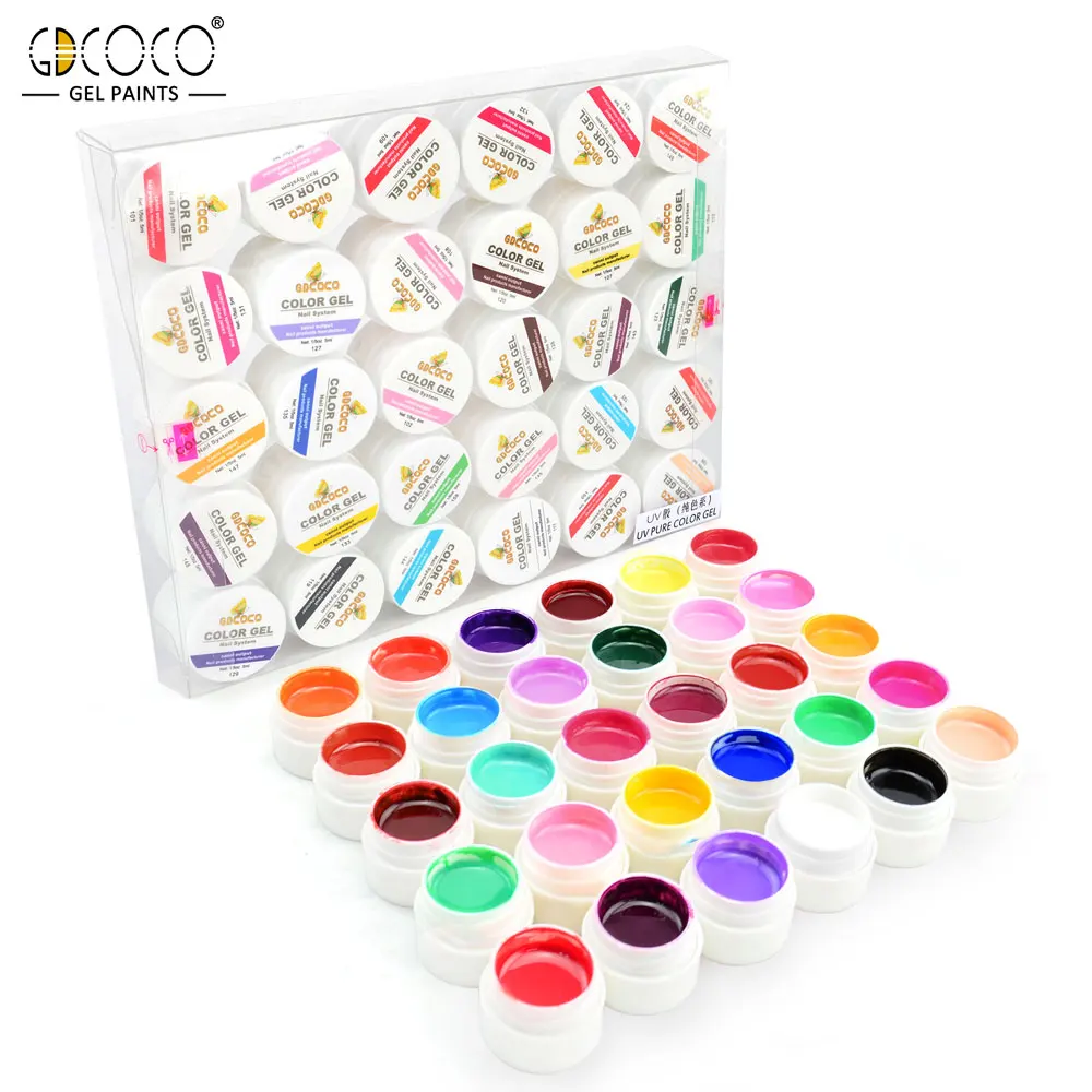 Gdcoco-novo esmalte em gel para arte em unhas, 5ml, uv, cor pura, faça você mesmo, decoração para unhas, esmalte em gel para secagem