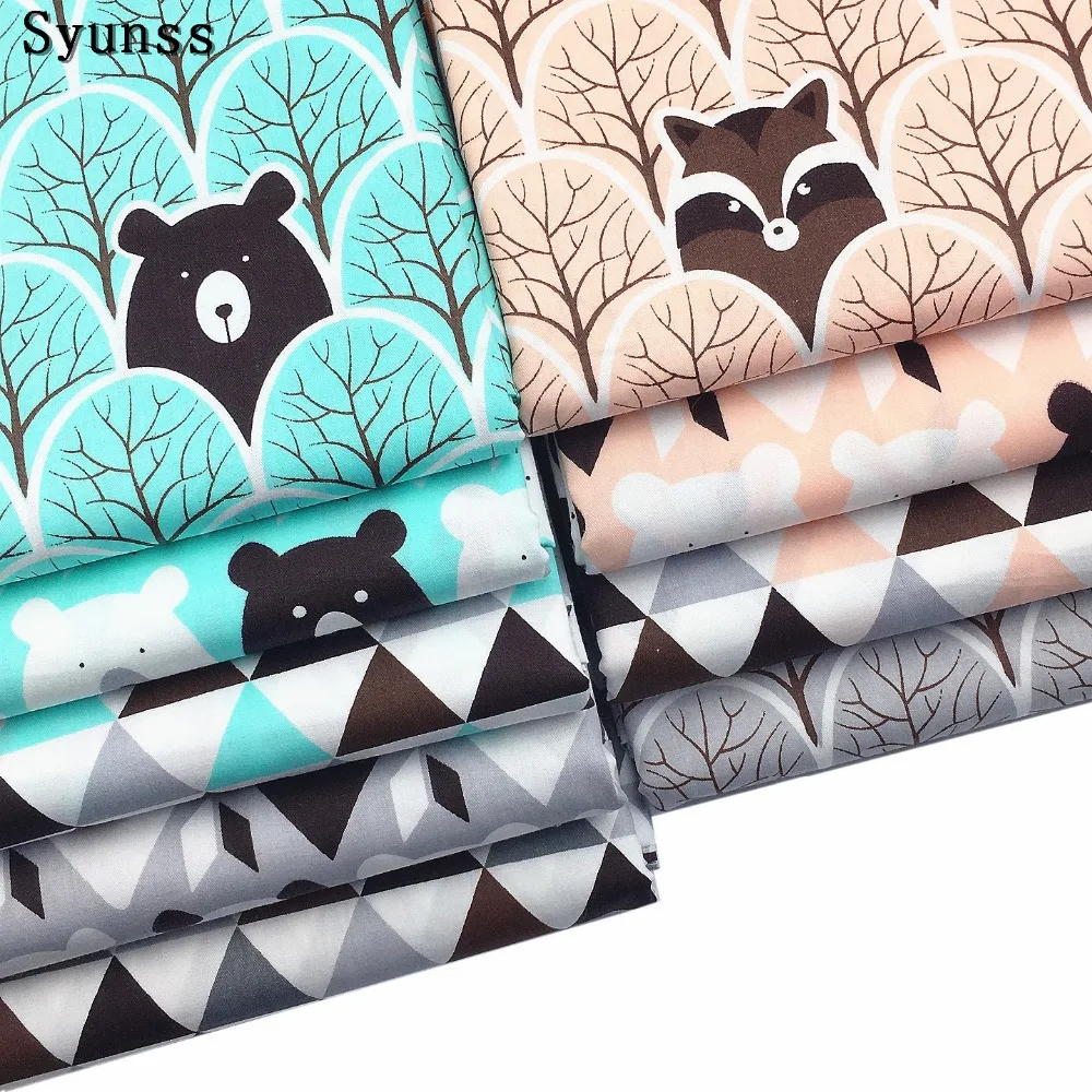 Triangular Printed Cotton Fabric, Patchwork Quilting, Baby Toy Cribs, Cushions, Blanket Sewing, Tissues, Cartoon, 100% Cotton