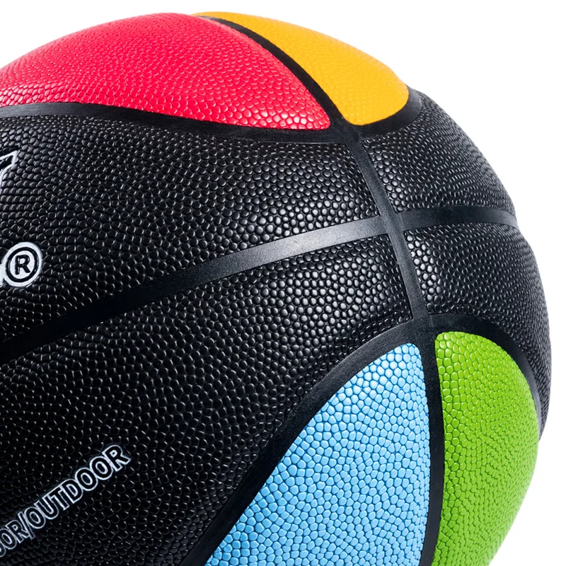 Kuangmi  Indoor Outdoor Sports Training Basketball Ball SIZE 3 4 5 6 7 Match PU Leather Professional Free With Net Bag+Pins