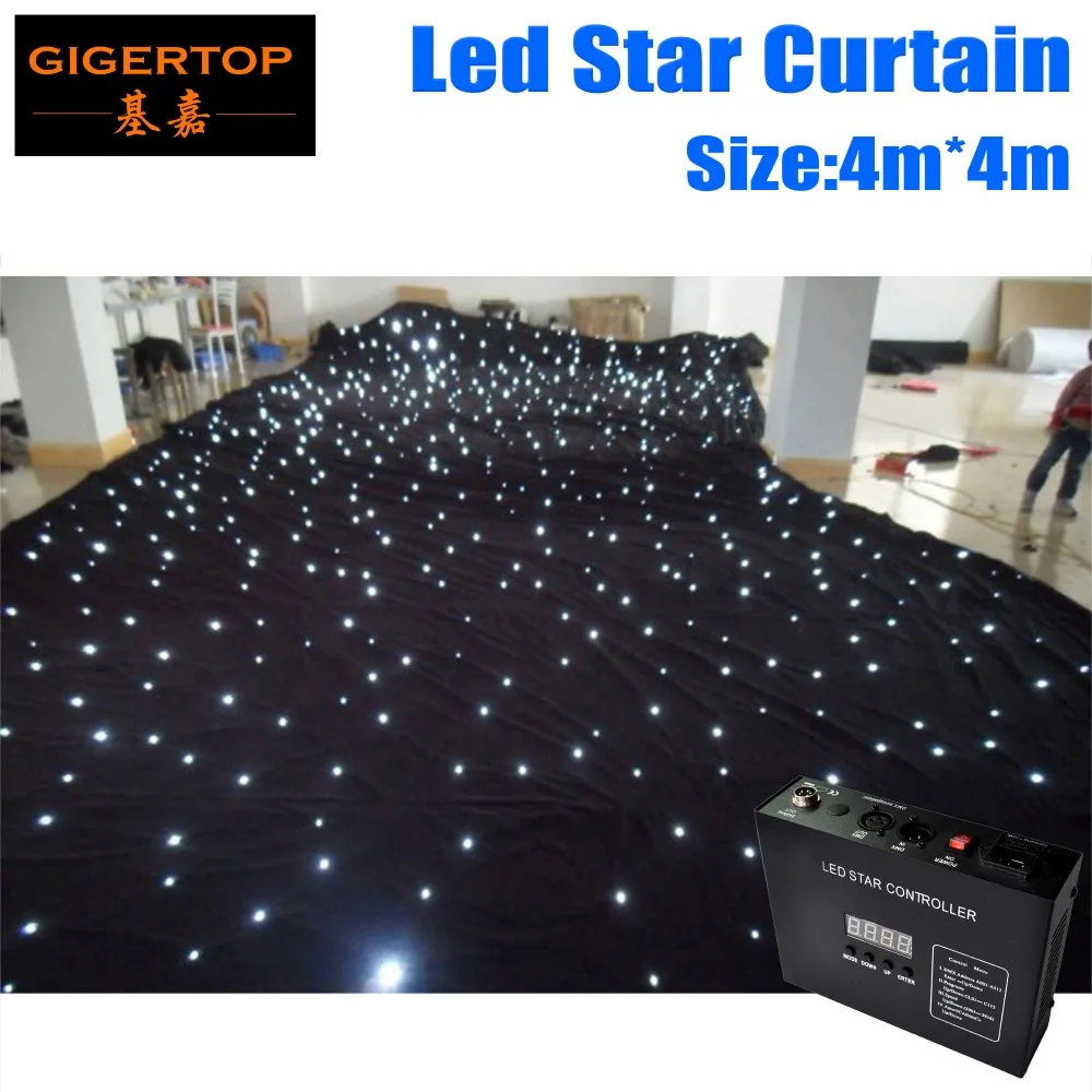 

Fireproof 4M x 4M LED Star Curtain With Conroller RGBW Colored CurtainsLED Stage Backdrop,LED Star Cloth for Event,Party