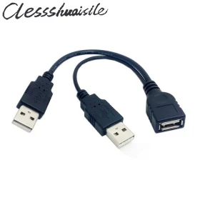 Удлинительный кабель для передачи данных и передачи данных, черный, 20 см, 0,2 м, USB 2,0, «мама», «папа» А, «папа», для мобильного жесткого диска 2,5 дюйма