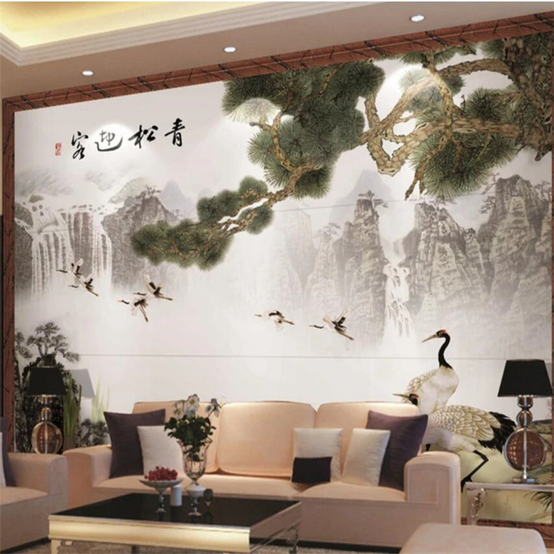 

wellyu обои papel de parede Custom Wallpaper Ching Chung welcoming tile background wall Chinese style wall papel parede