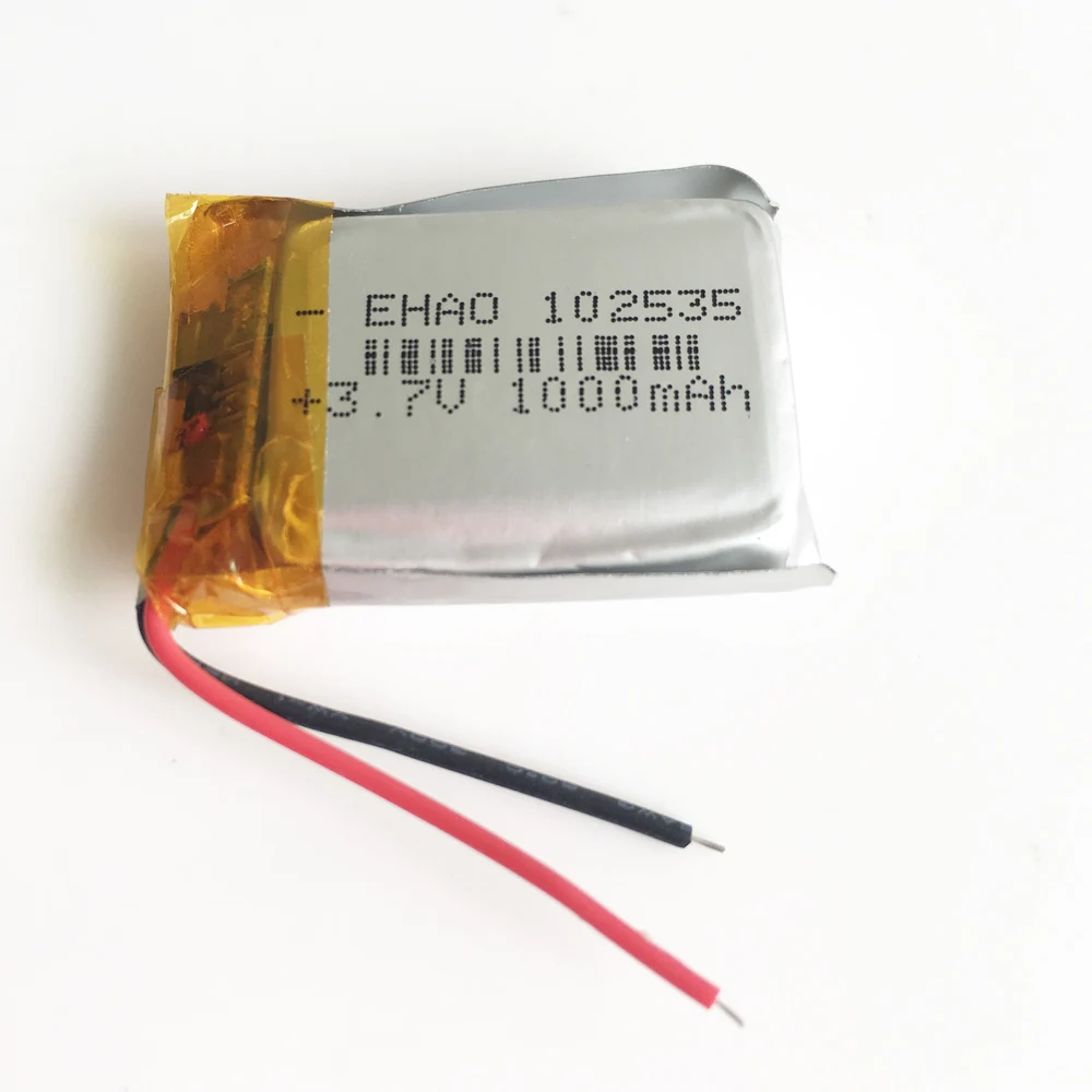10 PCS 3.7V 1000mAh Bateria recarregável LiPo de polímero de lítio 102535   Para mp3 dvd blutooth alto-falante gravador fone de ouvido e-books