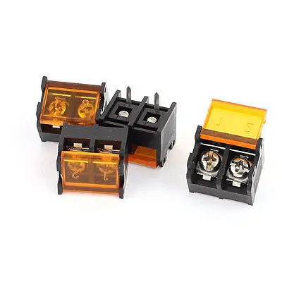 20 Pcs 9.5mm Pitch 2P Male Screw Barrier Terminal Block Connector w Cover