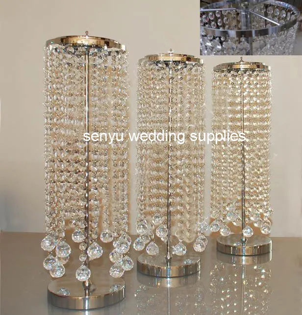 

Sale by bulk 50cm tall 12pcs )Elegant Crystal table top chandelier centerpieces for wedding decorate senyu0511