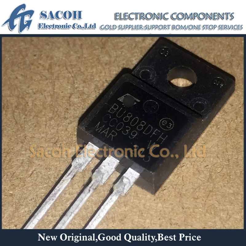 

Refurbished Original 10Pcs/Lot BU808DFH BU808DFP BU808 TO-220F 8A 1400V NPN POWER DARLINGTON TRANSISTOR