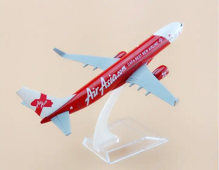 Alloy Metal Red Air Asia Airlines A340 Airplane Model Asia Airbus 340 Airways Plane Model Aircraft Kids Gifts 16cm