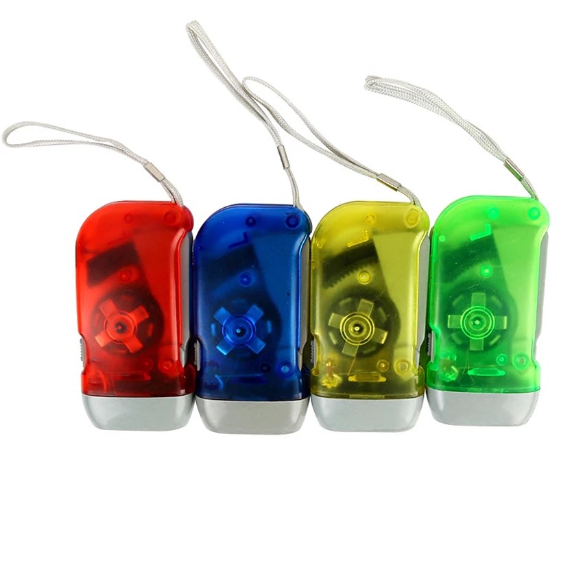 1pc led mão pressionando dínamo manivela lanterna de energia handy imprensa tocha luz de acampamento lâmpada auto-alimentado luz ferramenta do agregado familiar novo