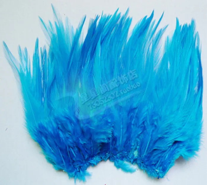 100Pcs/lot Lake blue  Rooster Feather 4-6Inches(10-15cm) Clothing jewelry Hat Christmas Holiday Decorative Feather