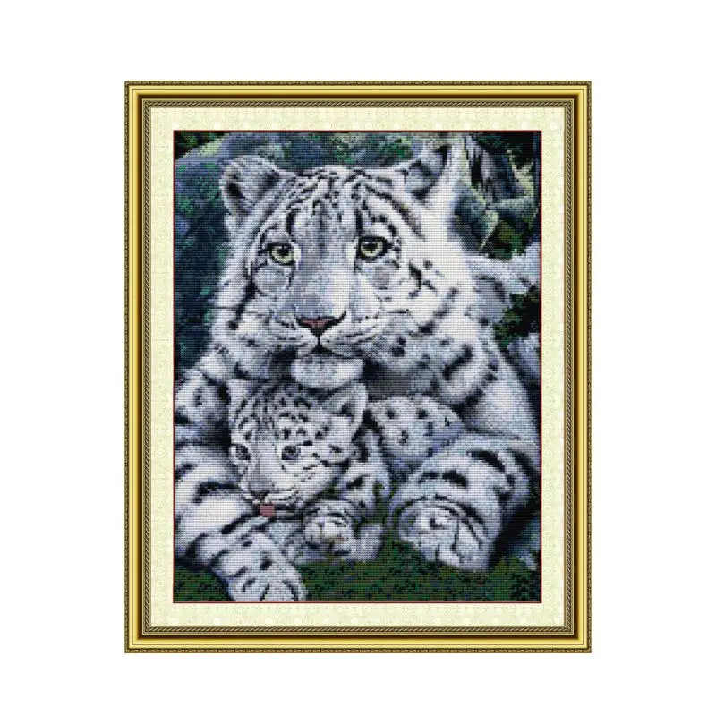 

Tiger cross stitch pattern, 11CT white cloth, 14 printing embroidery cloth, sewing needlework furniture embroidery pattern