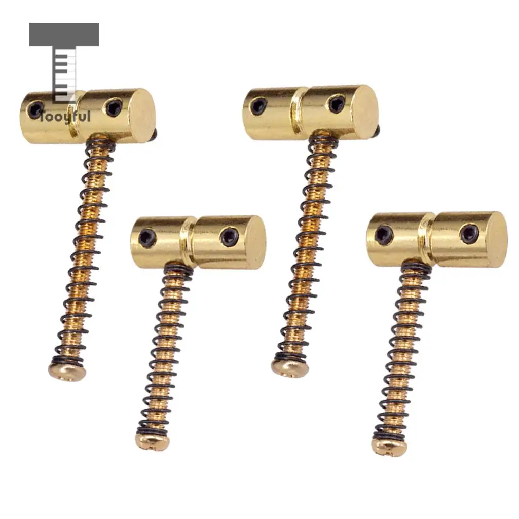 Tooyful 4Pcs Long Short Electric Bass Guitar Bridge Saddle Mounting Screw Fixed String Saddle Code Guitar Parts Accessory