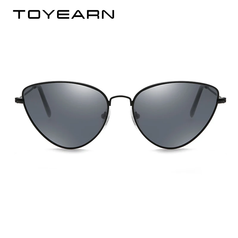 TOYEARN Vintage Sexy Ladies Cat Eye Sunglasses Women Fashion Clear Red Eyewear Metal Frame Sun Glasses For Female UV400