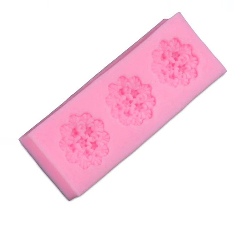 

1pc Three-flower Silicone Lace Fondant Molds Sugarcraft Chocolate Cake Lace Mats Kitchen JH107