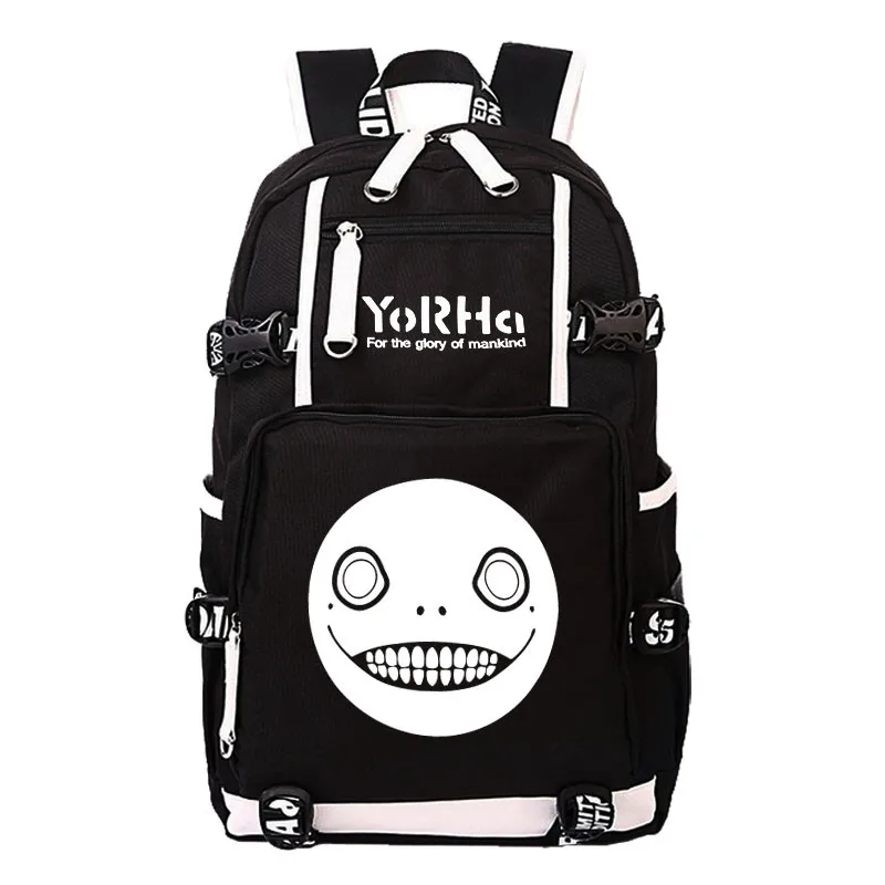 NieR:Automata Type 2B Printing Game Backpack Canvas Travel Bagpack USB Charging Laptop Backpack Gift Pen Bags Women Rucksack