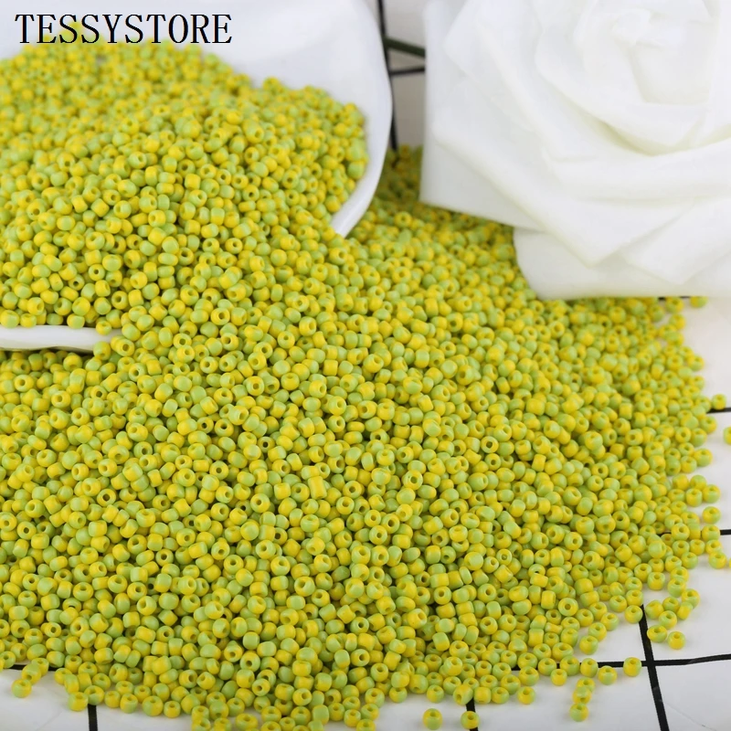 1000pcs/lot 2mm Two-color Beads Round Hole Glass Seed Beads Crystal Tricolor Beads For Jewelry Making Necklace Handmade DIY
