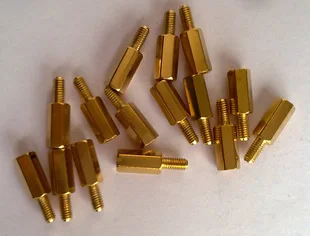 

100PCS/LOT 10 + 6 pillars 10 mm high 10MM M3 hexagon copper pillars Spacer