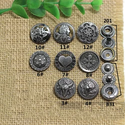 50sets/lot fashion DIY leather snap button sewing metal hardware accessories