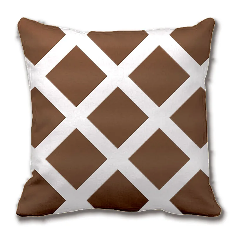 Modern Brown And White Criss Cross Stripes Throw Pillow Decorative Cushion Cover Pillow Case Customize Gift By Lvsure For Car