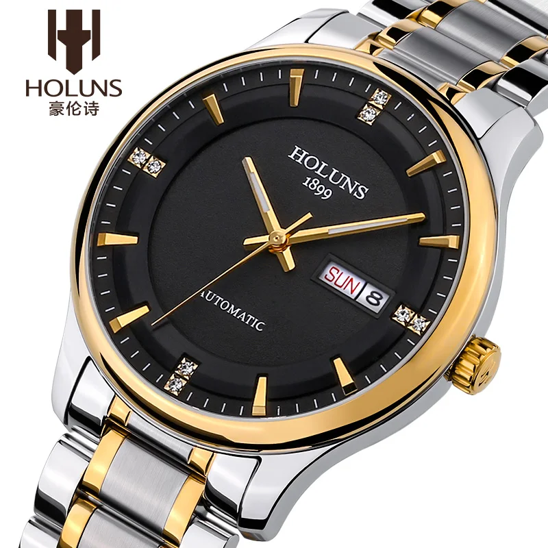 2022 Luxury HOLUNS Brand Men\'s Watch Automatic Mechanical Watches Full Steel Waterproof Male Casual Business Wrist Watch Clocks