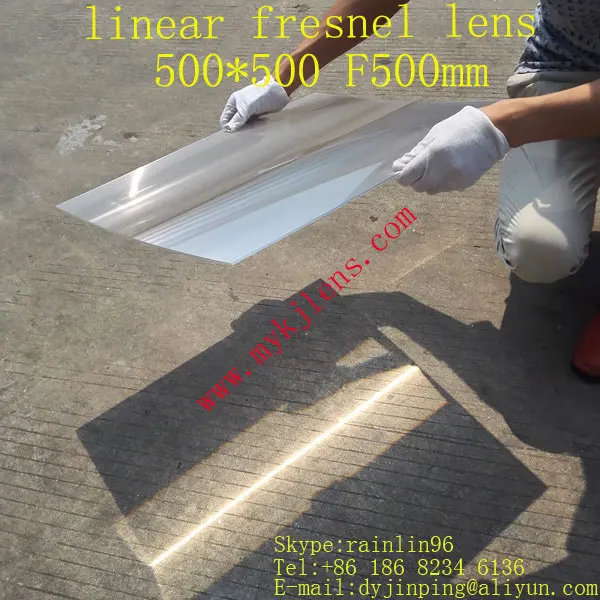 Big linear Fresnel lens Square Lens 500*500 mm Fresnel Lens Focal length 500mm solar collecting,free shipping