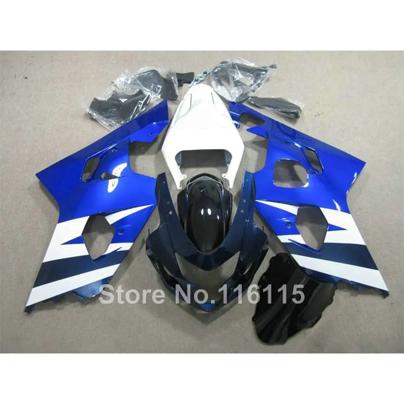 Top quality fairing kit for SUZUKI GSXR 600 750 K4 2004 2005 rebuild fairings for GSXR600 GSXR750 04 05 black white blue Q739