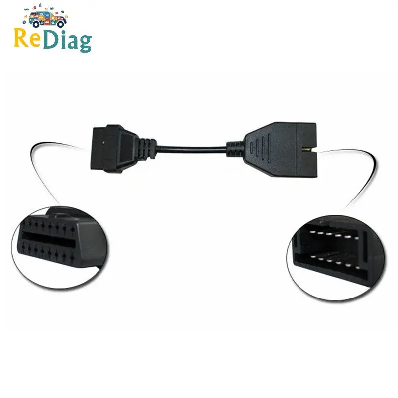 

10pcs/Lot For GM 12Pin OBD2 OBDII male to 16 Pin Female Car Diagnostic tool adapter OBD2 Adapter Extension Cable Free Shipping