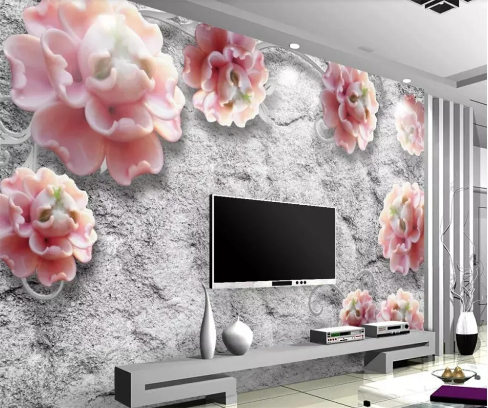 

beibehang High-end custom wallpaper 3d murals Embossed peony flower living room murals background wall paper 3d Papel de parede