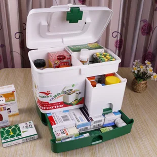 

free shipping Home first aid kit health care drug box Emergency Kit household medicine box child small pyxides Pill Cases