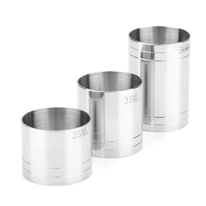 UPORS 25/35/50ml Bar Jigger Stainless Steel Measuring Cup New Practical Wine Cup Bartender Tools Cocktail Jigger Bar Accessories