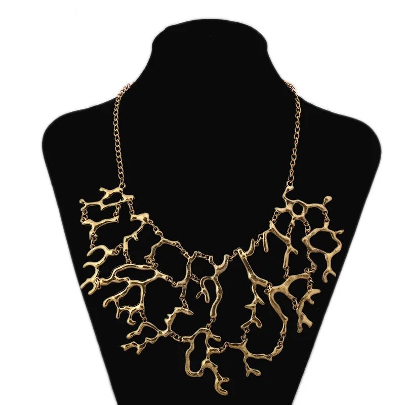 LOVBEAFAS Fashion Unique Vintage Splicing Tree Branch Necklace Women Jewelry Punk Collar Choker Maxi Necklace Collier Femme