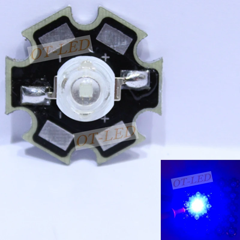 5 10 20 50 100pcs 1w 30mil 3w 45mil EPISTARS Royal Blue 445nm Blue 460nm LED Bulb Plant Grow Light Lamp With 20mm Or 16mm Plates