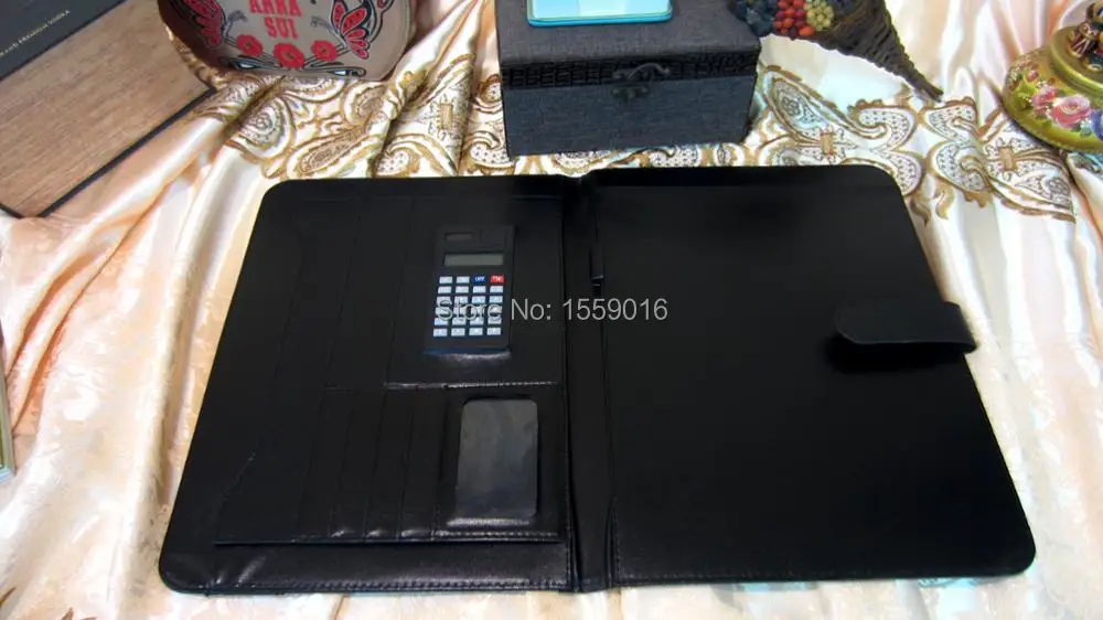 A4 Compendium Lederen Map Padfolio Multifunctionele Organizer Manager Planner Met Rekenmachine Kantoorbenodigdheden