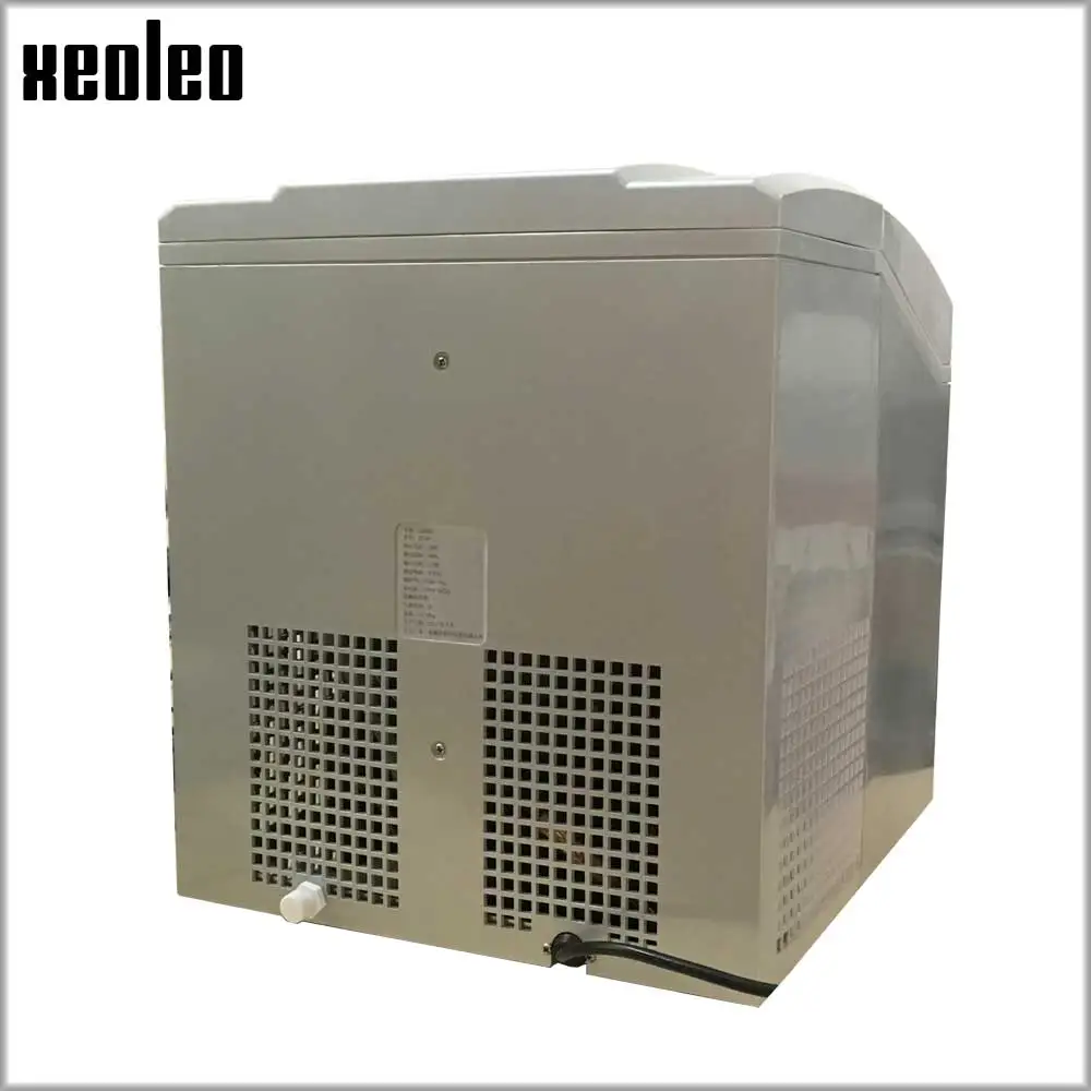 Xeoleo Pembuat Es Mini Komersial Mesin Pembuat Es 20Kg/24 Jam Penyimpanan 1.4Kg Mesin Es Tipe Peluru Bundar untuk Teh Gelembung/Kopi/Bar