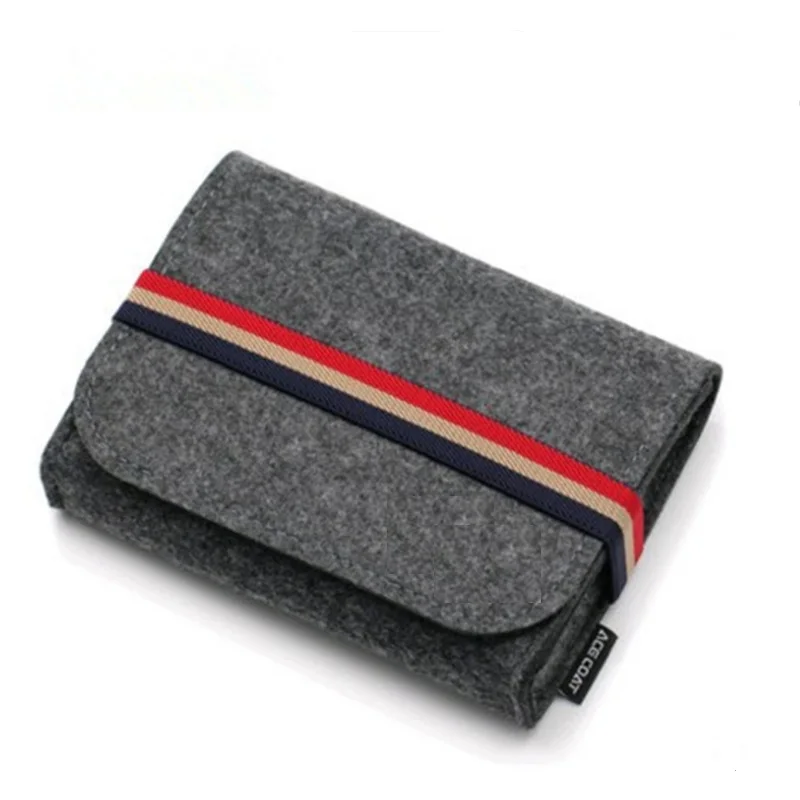 Electronic Gadgets Storage Bag HDD Mouse Adapter Digital Accessories Felt Pouch Fashion Portable Power Bank Case Purse