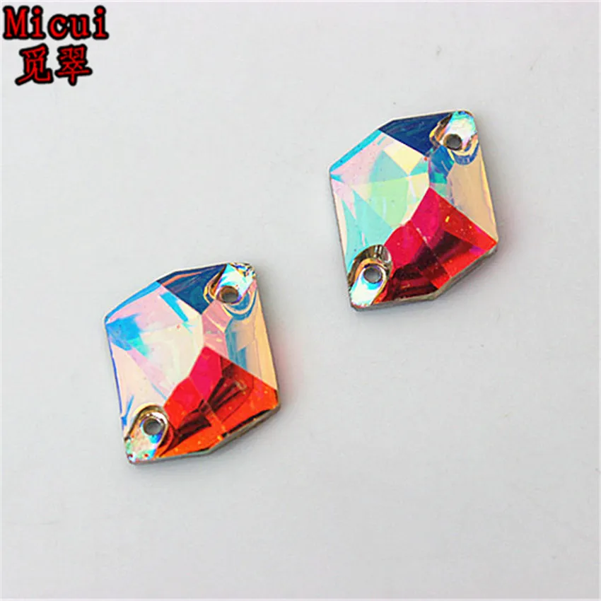 Micui Multi Shape Sewing Crystal AB Rhinestone Resin Crystal Strass Applique Flatback Sew On Stones for Wedding Dresses MC668